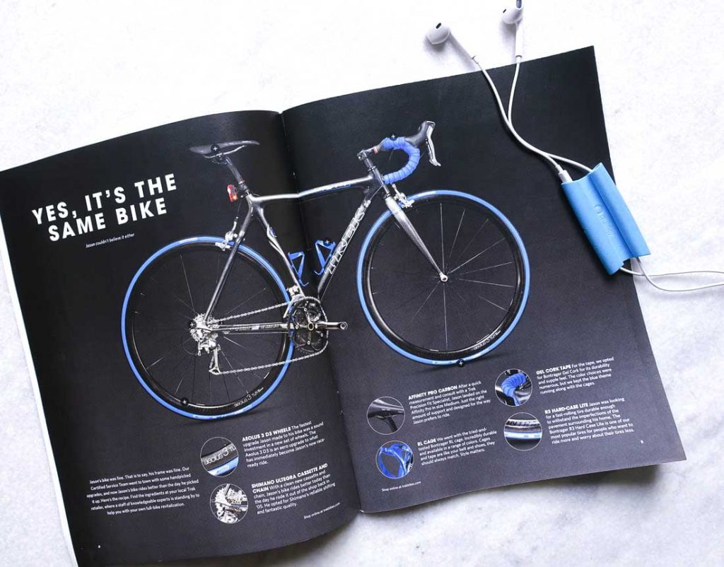 Trek catalogue with makeover bike