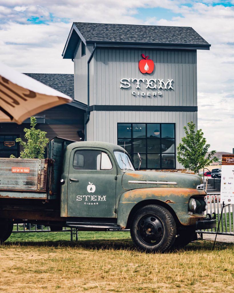 Stem Ciders truck in front of Acreage