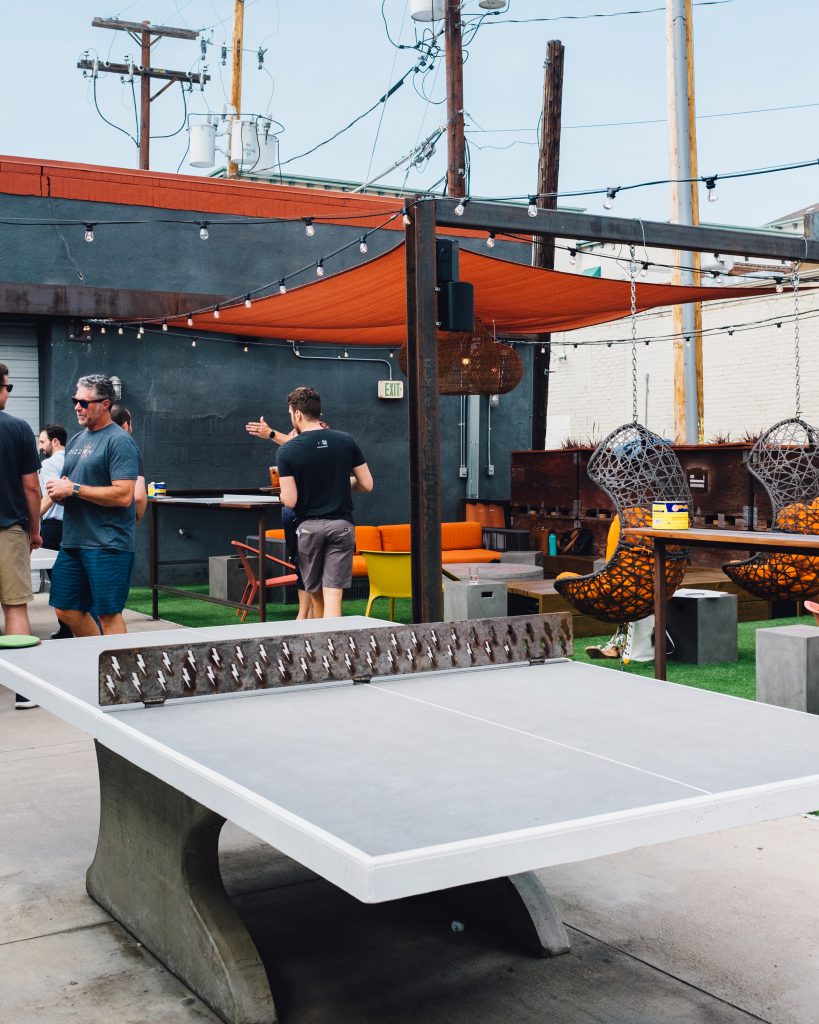 Outoor ping pong at Ace Eat Serve