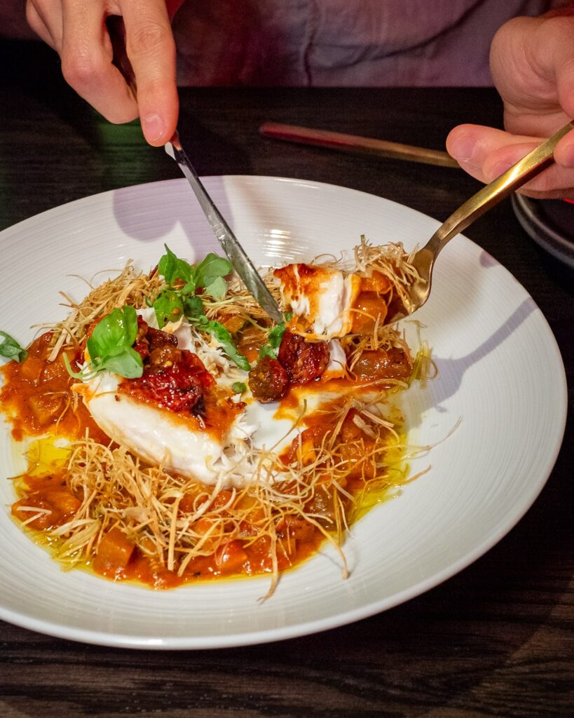 Halibut and ratatouille at BearLeek