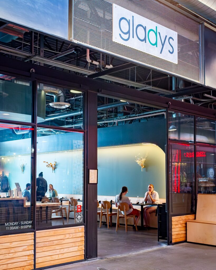 Exterior of Gladys restaurant at Edgewater Market
