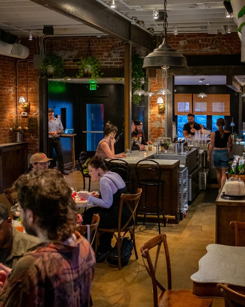 Bar and main dining room at Rougarou