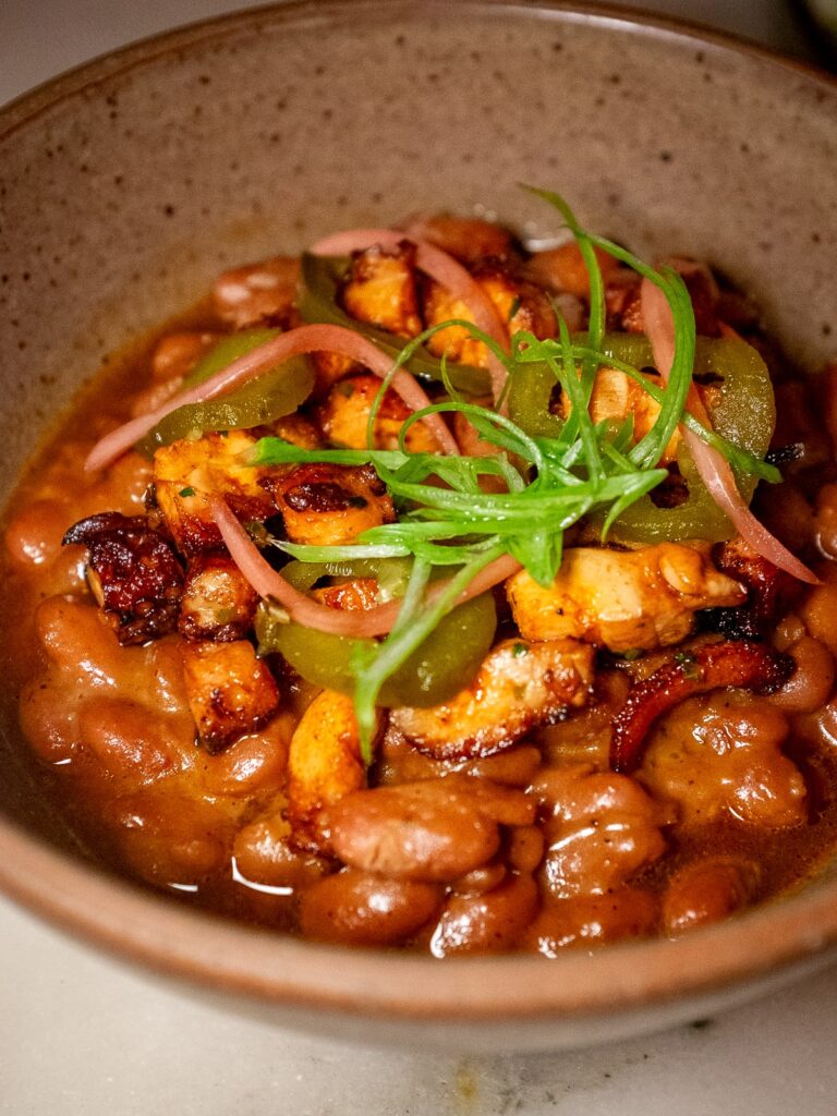Octopus with pinto beans at Lovers Bar